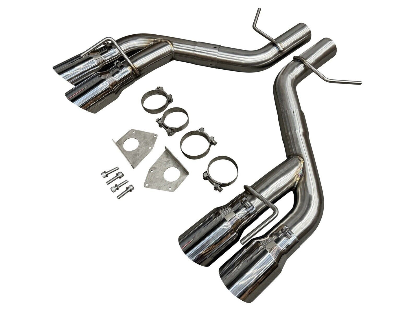Stainless steel Axle Back Delete muffler removal for Chevy Camaro SS ZL1 V8 2016-2023, branded JackSpania Racing, exhaust parts.