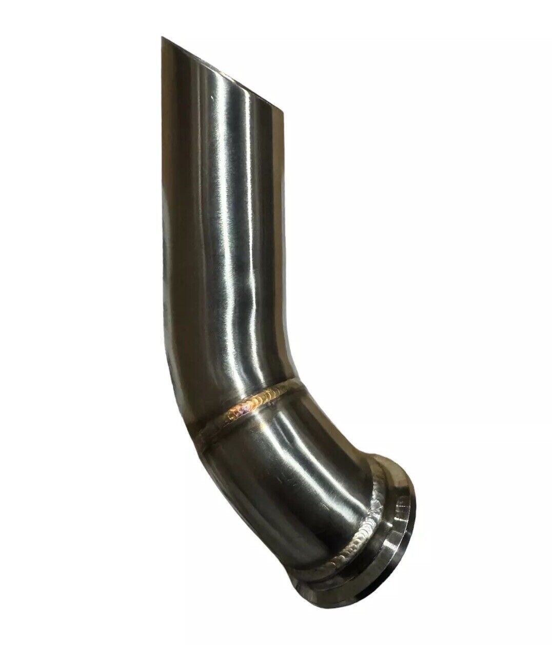 JackSpania Racing stainless steel wastegate dump tube in 38mm, 44mm, or 60mm size, compatible with TiAL fitment, engine part.