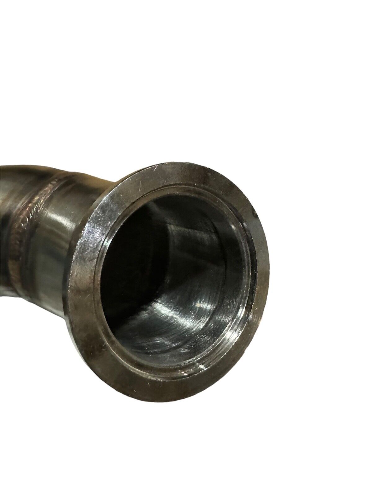 SS304 stainless steel wastegate dump tube for TiAL fitment, available in 38mm, 44mm, and 60mm, by JackSpania Racing.