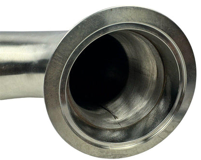 JackSpania Racing stainless steel wastegate dump tube in 38mm, 44mm, or 60mm size, compatible with TiAL fitment, for engine performance.