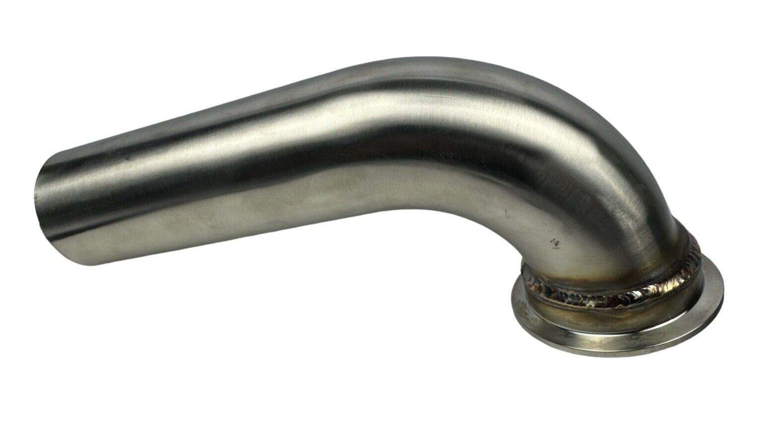 JackSpania Racing stainless steel wastegate dump tube in 38mm, 44mm, or 60mm size, compatible with TiAL fitment, engine parts.