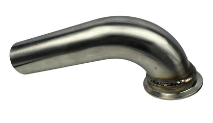 JackSpania Racing stainless steel wastegate dump tube in 38mm, 44mm, or 60mm size, compatible with TiAL fitment, engine parts.