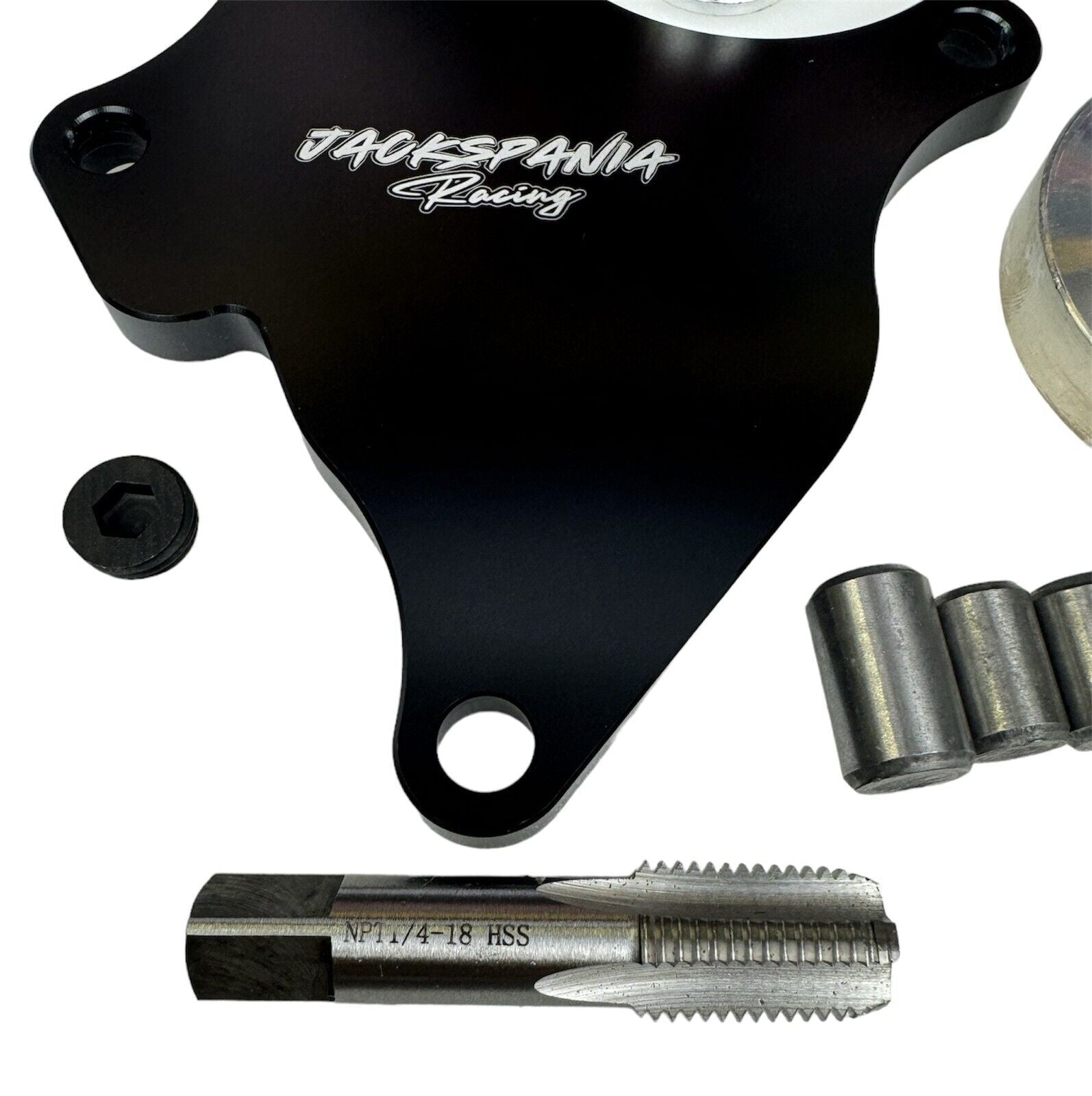 JackSpania Racing Balance Shaft Eliminator Kit for H Series and F Series VTEC engines, engine parts for H22A, F22, and F20B models.
