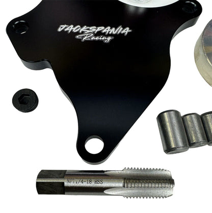 JackSpania Racing Balance Shaft Eliminator Kit for H Series and F Series VTEC engines, engine parts for H22A, F22, and F20B models.
