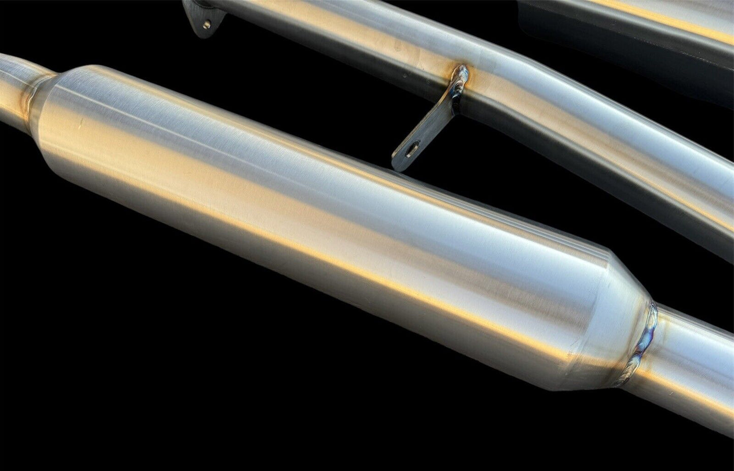 JackSpania Racing catback exhaust for 2013-2020 Subaru BRZ, Scion FR-S, and FRS with resonator muffler and polished metal finish.