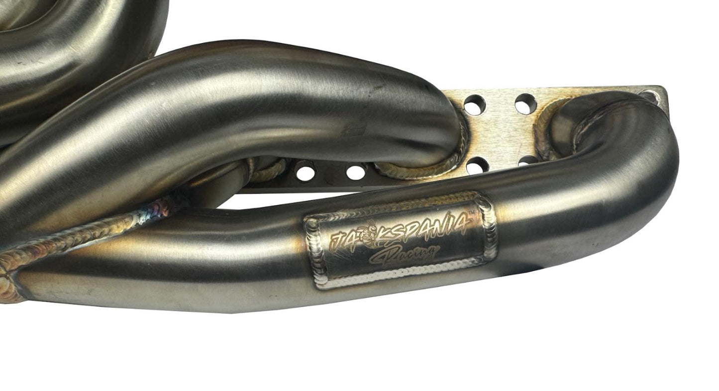 BMW E46, E36, E39 tubular top mount turbo manifold with T3 T4 flange and 44mm wastegate by JackSpania Racing