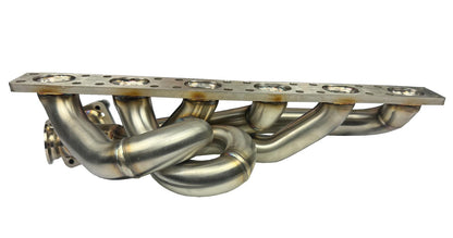 BMW E46 E36 E39 tubular top mount turbo manifold with T3 T4 flange and 44mm wastegate by JackSpania Racing, made of 304 stainless steel