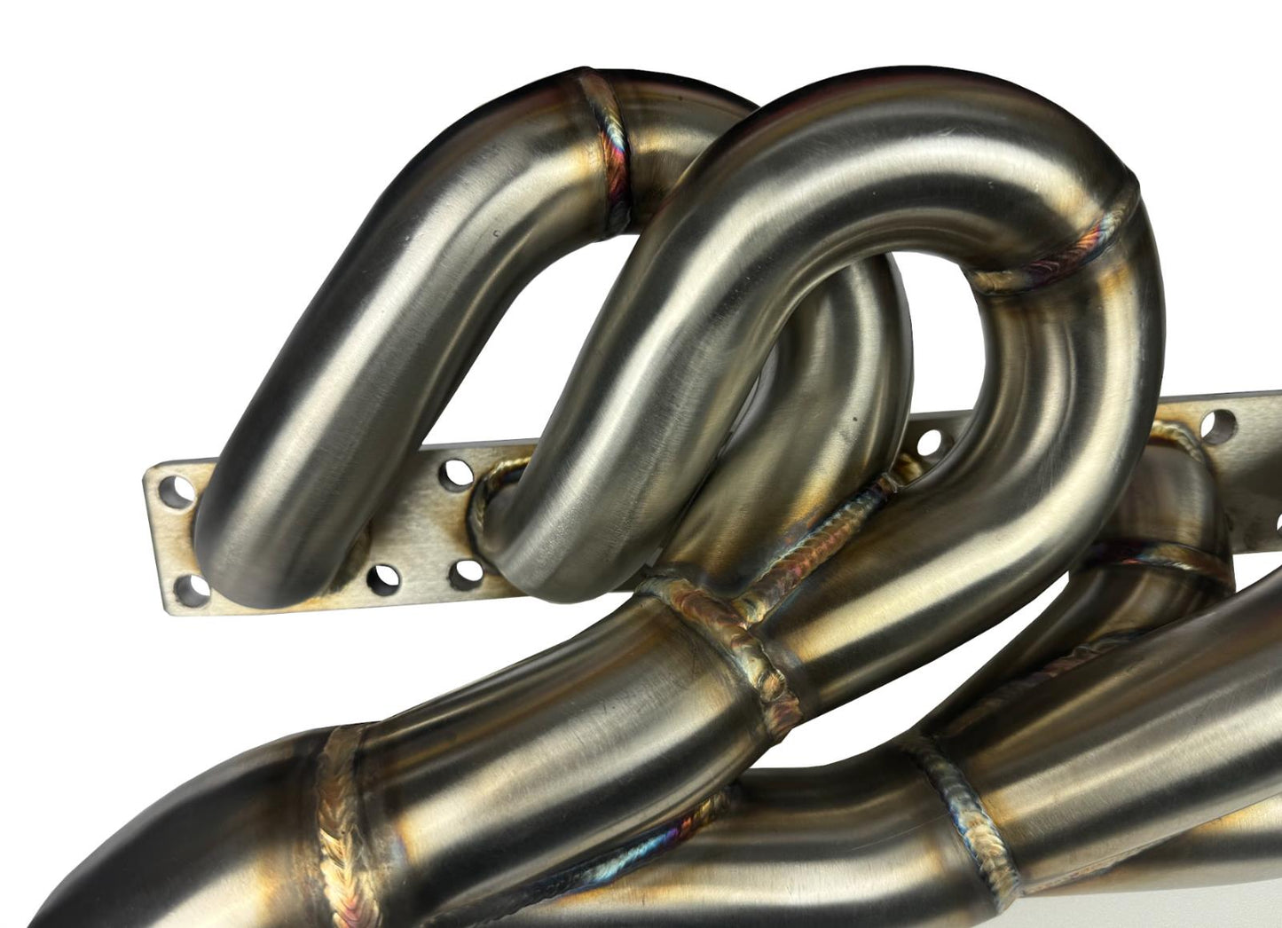 BMW E46 E36 E39 tubular top mount turbo manifold with T3 T4 flange and 44mm wastegate by JackSpania Racing.