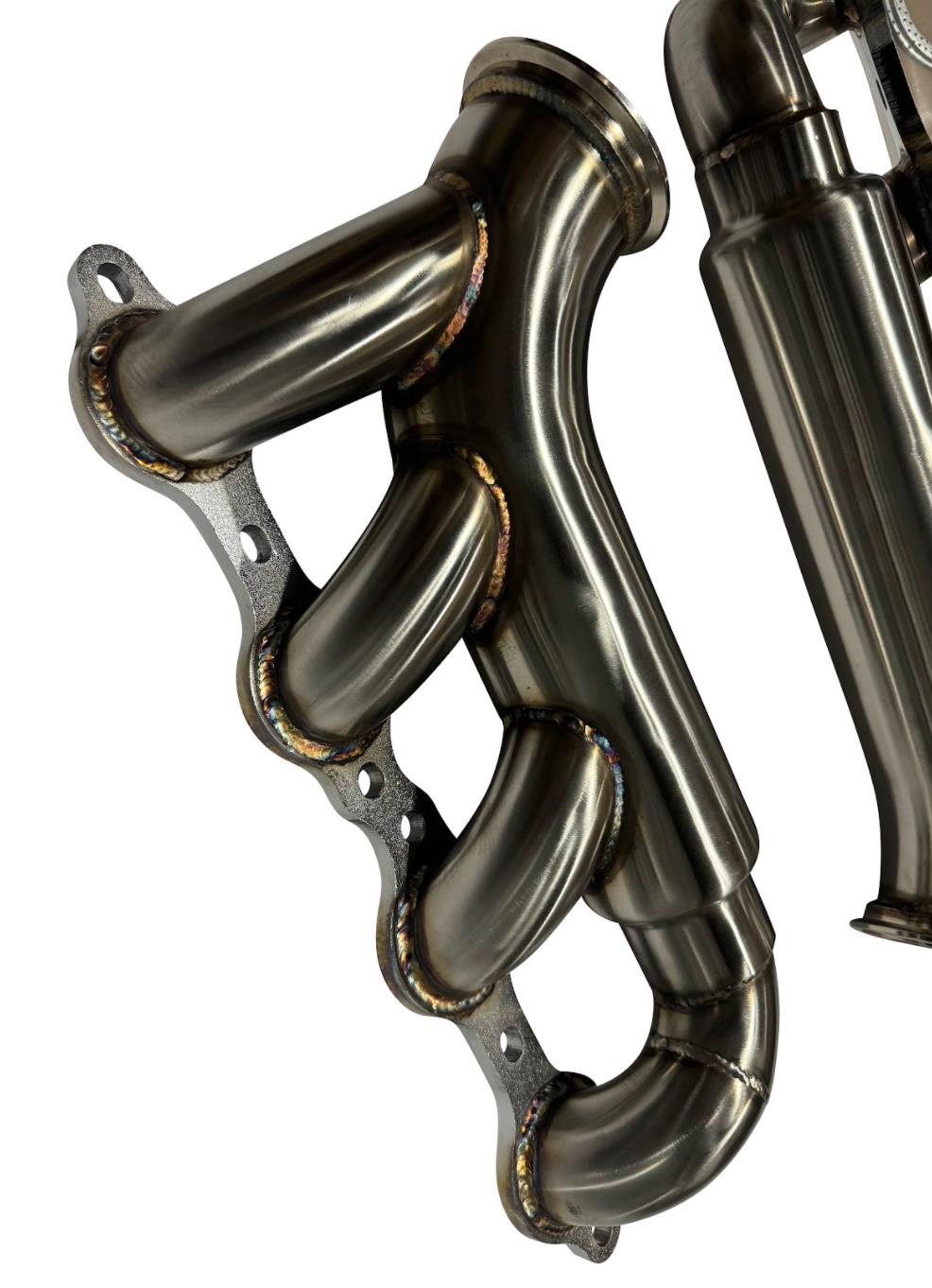JackSpania Racing F Body LS turbo manifolds and headers for V8 LS1, LS2, LSX engines with 3-inch turbo headers and 1.5-inch primaries.