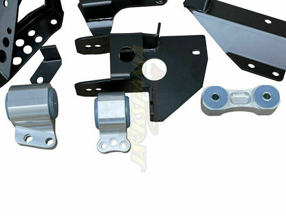 JackSpania Racing Motor Engine Mount EF Dual Height K-Series Swap Kit for 88-91 Honda Civic and CRX, FWD, 70A durometer