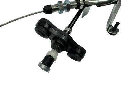 JackSpania Racing shorter and longer throttle cable for 2JZGTE, 2JZGE, RB20, RB25, and 1JZ engine intake manifold.