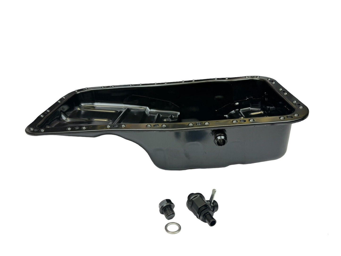 JackSpania Racing B Series oil pan with 10AN fitting for Honda Acura B16 B18AB B20 engines, compatible with Civic EG EK DC2 Si.