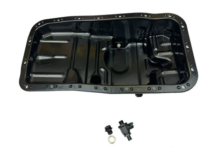 JackSpania Racing B Series oil pan with 10AN fitting for Honda Acura Civic B16 B18AB B20 engine, welded steel construction.