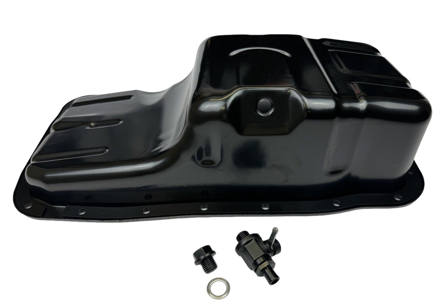 JackSpania Racing B Series oil pan with 10AN fittings, fits Honda Acura Civic B16 B18AB B20 engines, engine parts for performance.