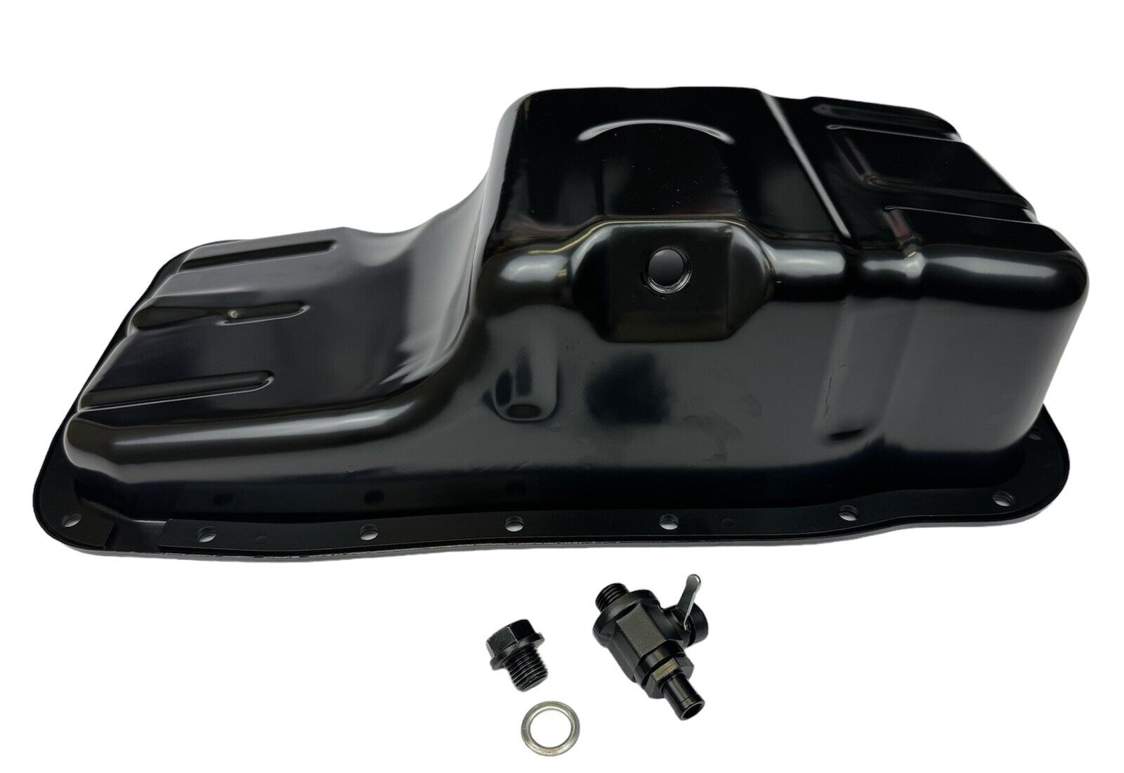 JackSpania Racing B Series oil pan with 10AN fittings, fits Honda Acura Civic B16 B18AB B20 engines, engine parts for performance.