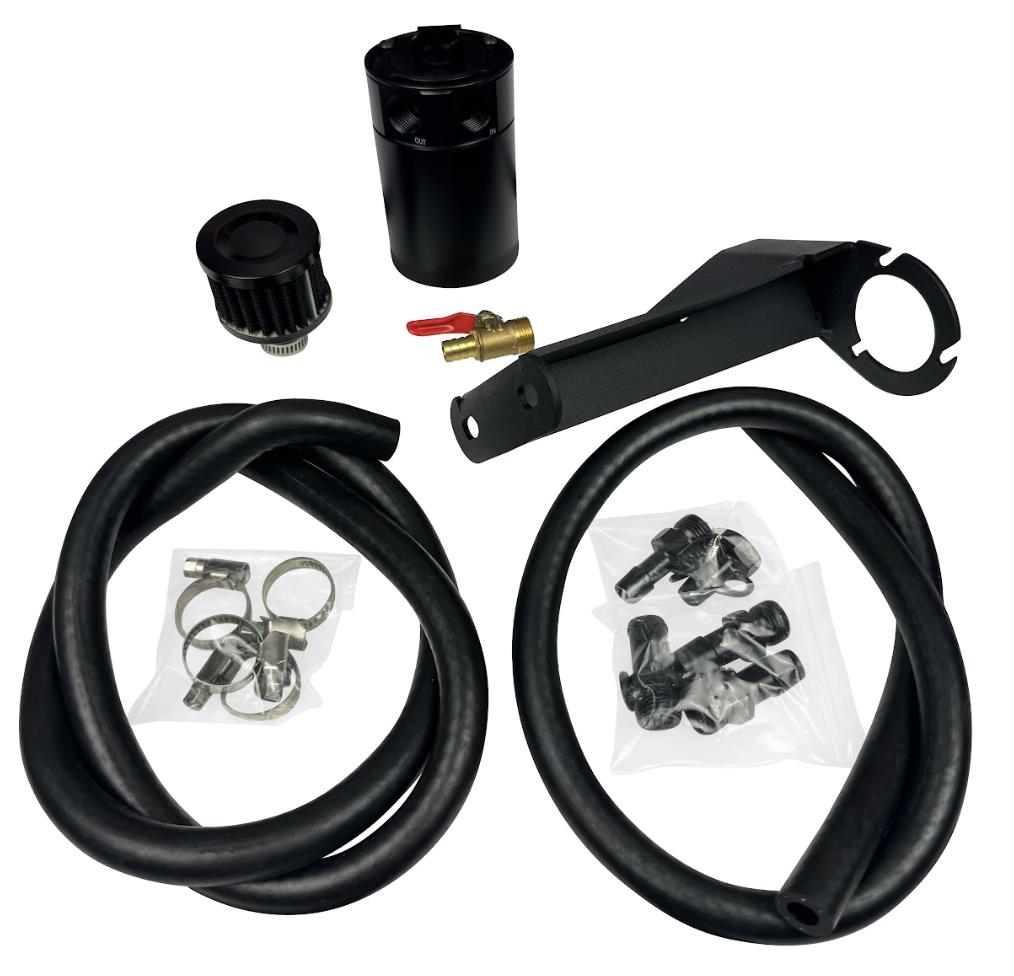 JackSpania Racing baffled oil breather catch can for Infiniti Q50 and Q60 3.0T VR30DDTT engine, engine parts accessory.