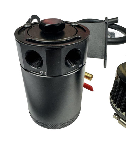 JackSpania Racing baffled oil breather catch can for Infiniti Q50 Q60 3.0T VR30DDTT engine, PCV system, 2016+ model