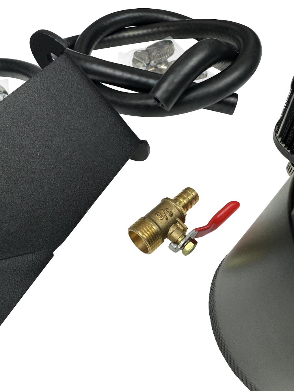 JackSpania Racing Baffled Oil Breather Catch Can for Infiniti Q50 Q60 3.0T VR30DDTT engine parts, with visible valve can design.
