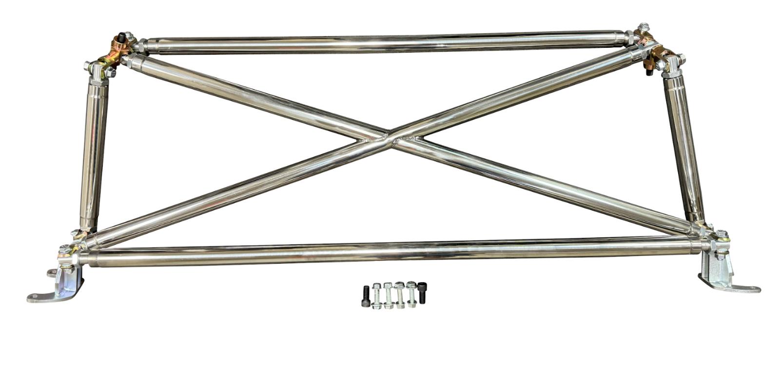 Polished tubular multipoint crossbar X-Bar for Honda Civic EG6 1992-1995 suspension parts by JackSpania Racing