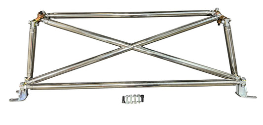 Polished tubular multipoint crossbar X-Bar for Honda Civic EG6 1992-1995 suspension parts by JackSpania Racing