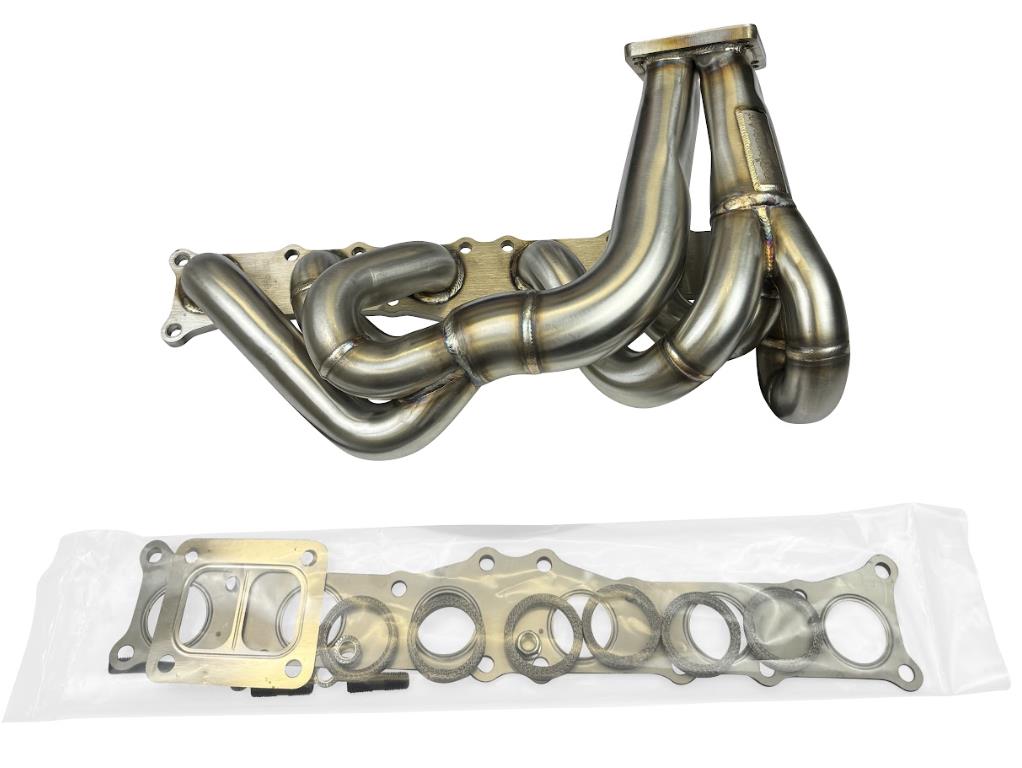 JackSpania Racing N54 top mount single front-facing turbo manifold for 135i, 335i, 535i, and Z4, T3 T4 divided exhaust part