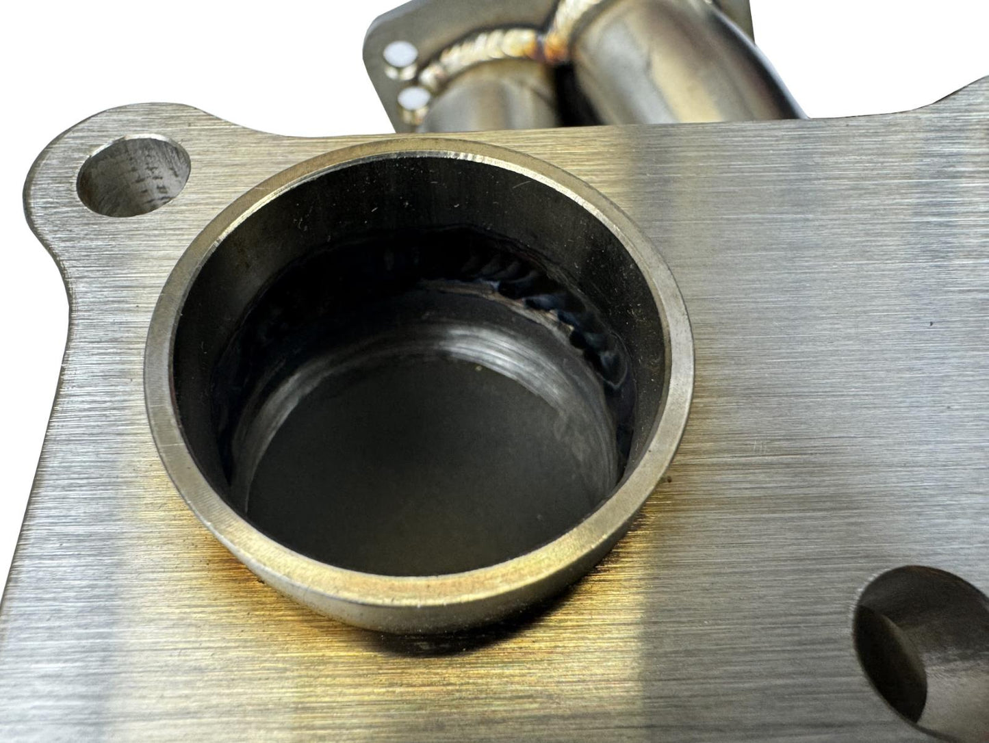 JackSpania Racing N54 top mount single front-facing turbo manifold for 135i, 335i, 535i, and Z4 with T3 T4 divided design.