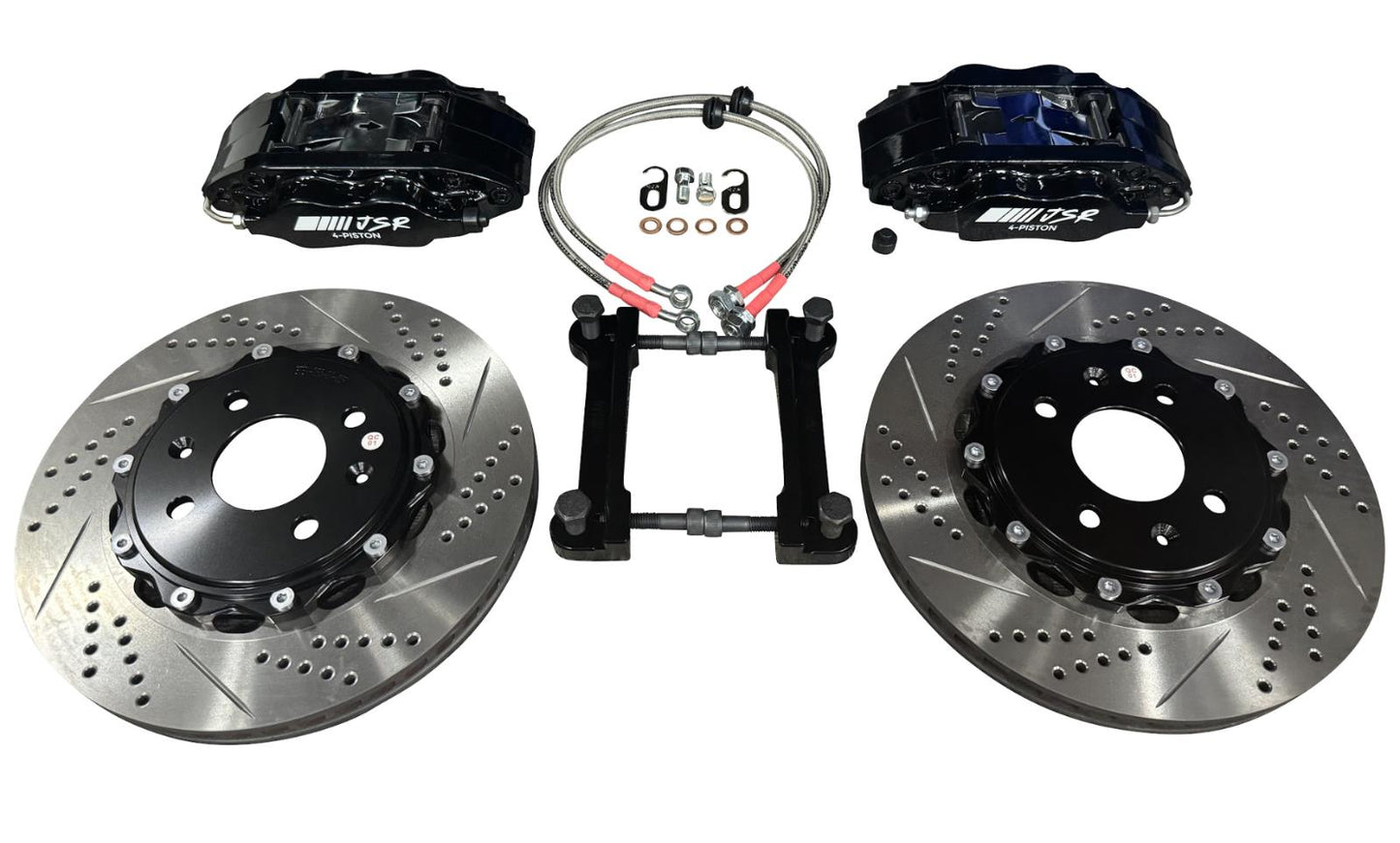 JackSpania Racing JSR Street Series big brake kit with drilled slotted 2-piece rotor and caliper for 92-00 Honda Civic front drivetrain upgrade.