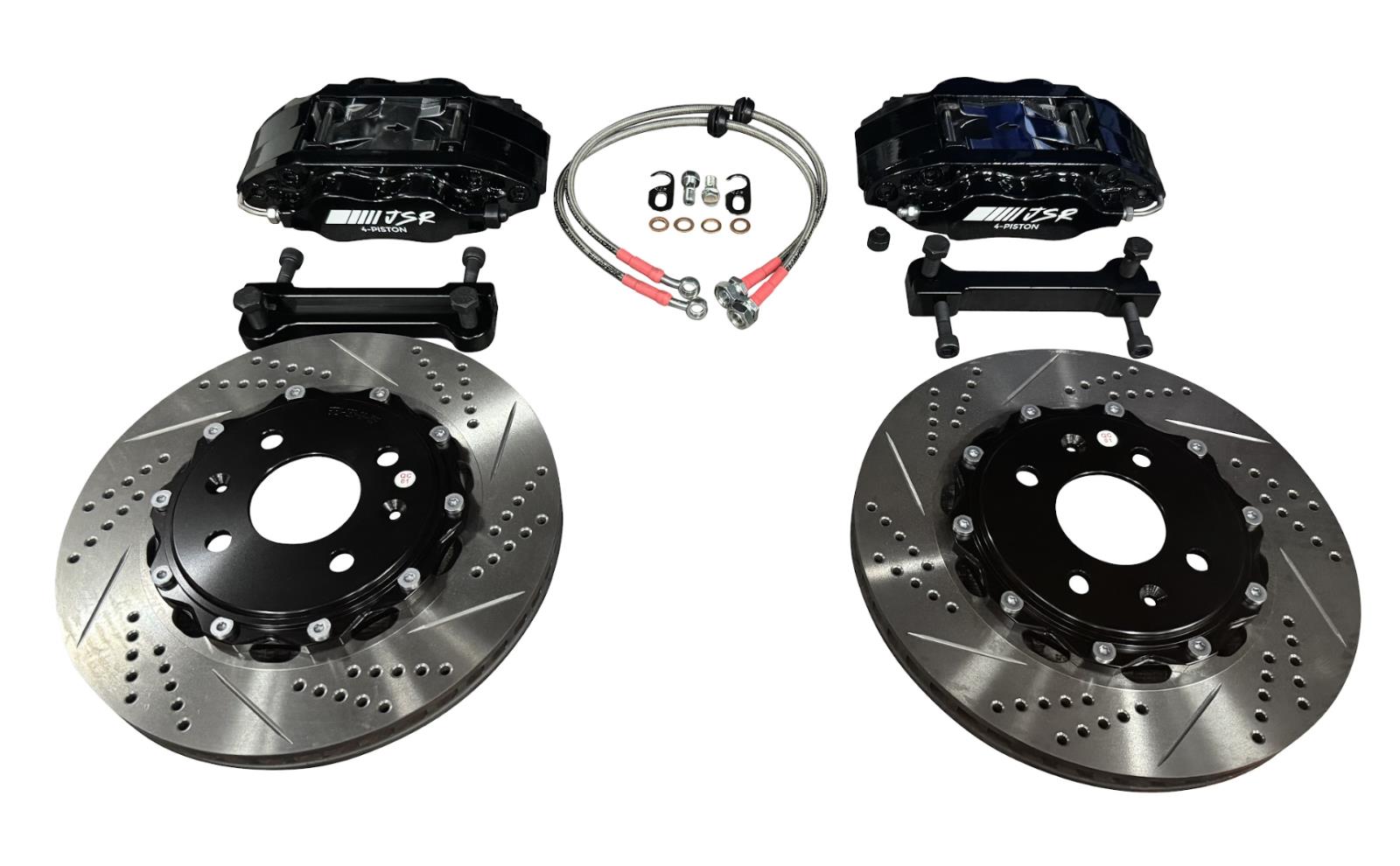 JackSpania Racing JSR Street Series big brake kit with drilled and slotted 9.5-inch rotors and calipers for 92-00 Honda Civic front drivetrain parts