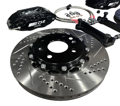 JackSpania Racing JSR Street Series big brake kit with drilled slotted 2-piece rotor and caliper for 92-00 Honda Civic front drivetrain upgrade
