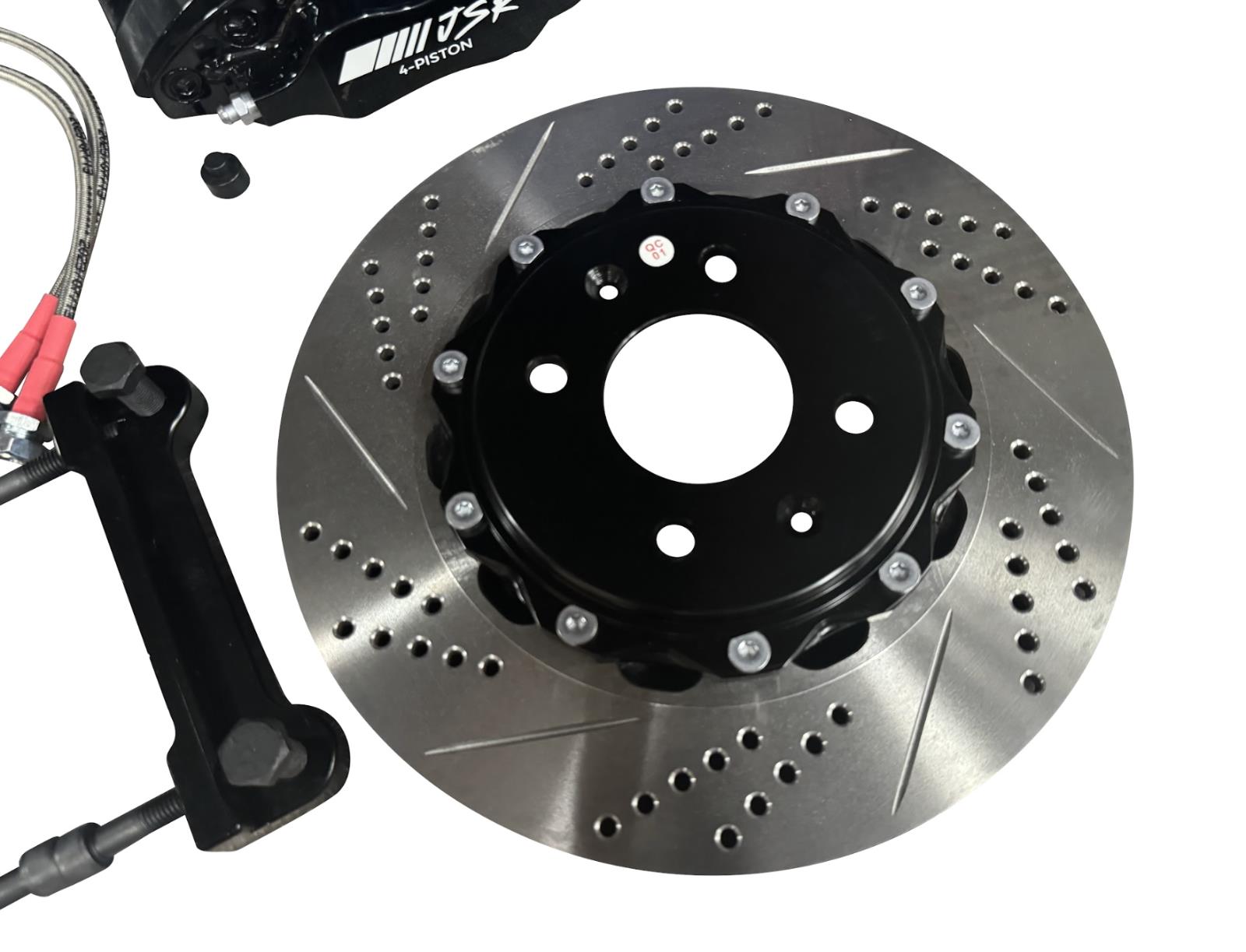 JackSpania Racing JSR Street Series big brake kit with 9.5-inch drilled and slotted two-piece rotor and caliper for 92-00 Honda Civic
