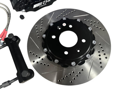 JackSpania Racing JSR Street Series big brake kit with 9.5-inch drilled and slotted two-piece rotor and caliper for 92-00 Honda Civic
