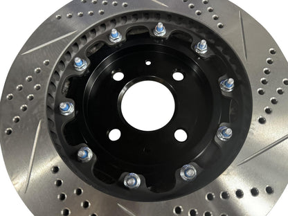 JackSpania Racing JSR Street Series big brake kit with drilled slotted 2-piece rotor and caliper for 92-00 Honda Civic front drivetrain upgrade