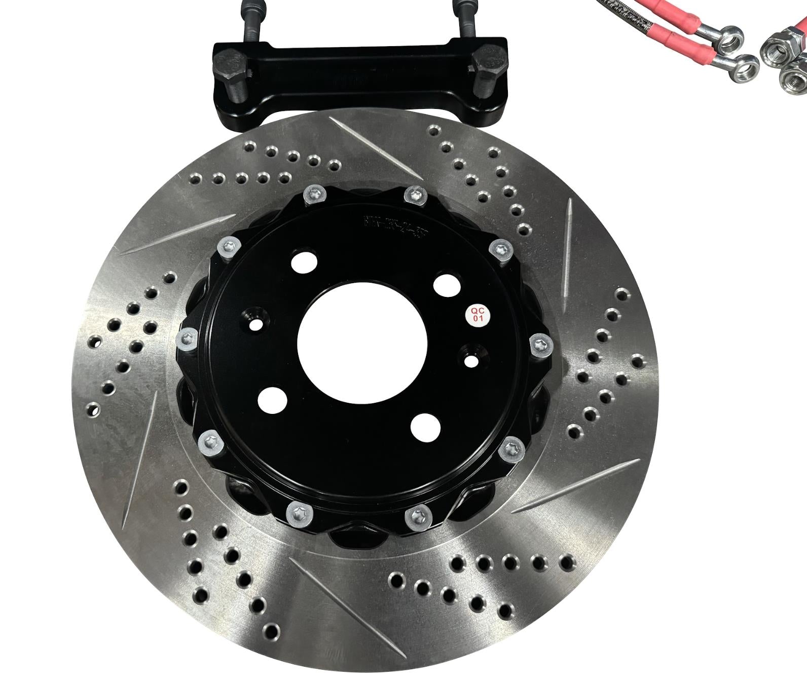 JSR Street Series Big Brake Kit for 92-00 Honda Civic, 9.5" drilled slotted 2-piece rotor with caliper, by JackSpania Racing