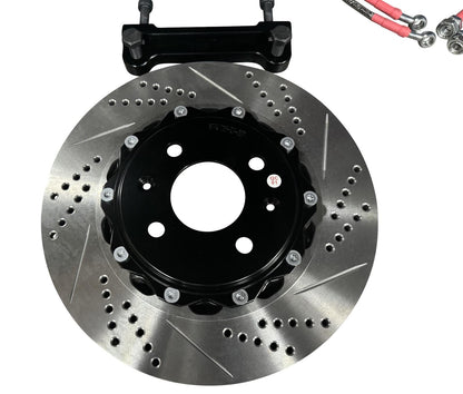 JSR Street Series Big Brake Kit for 92-00 Honda Civic, 9.5" drilled slotted 2-piece rotor with caliper, by JackSpania Racing