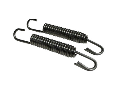 Two 80mm stainless steel exhaust springs with swivel hooks for exterior use, from JackSpania Racing.