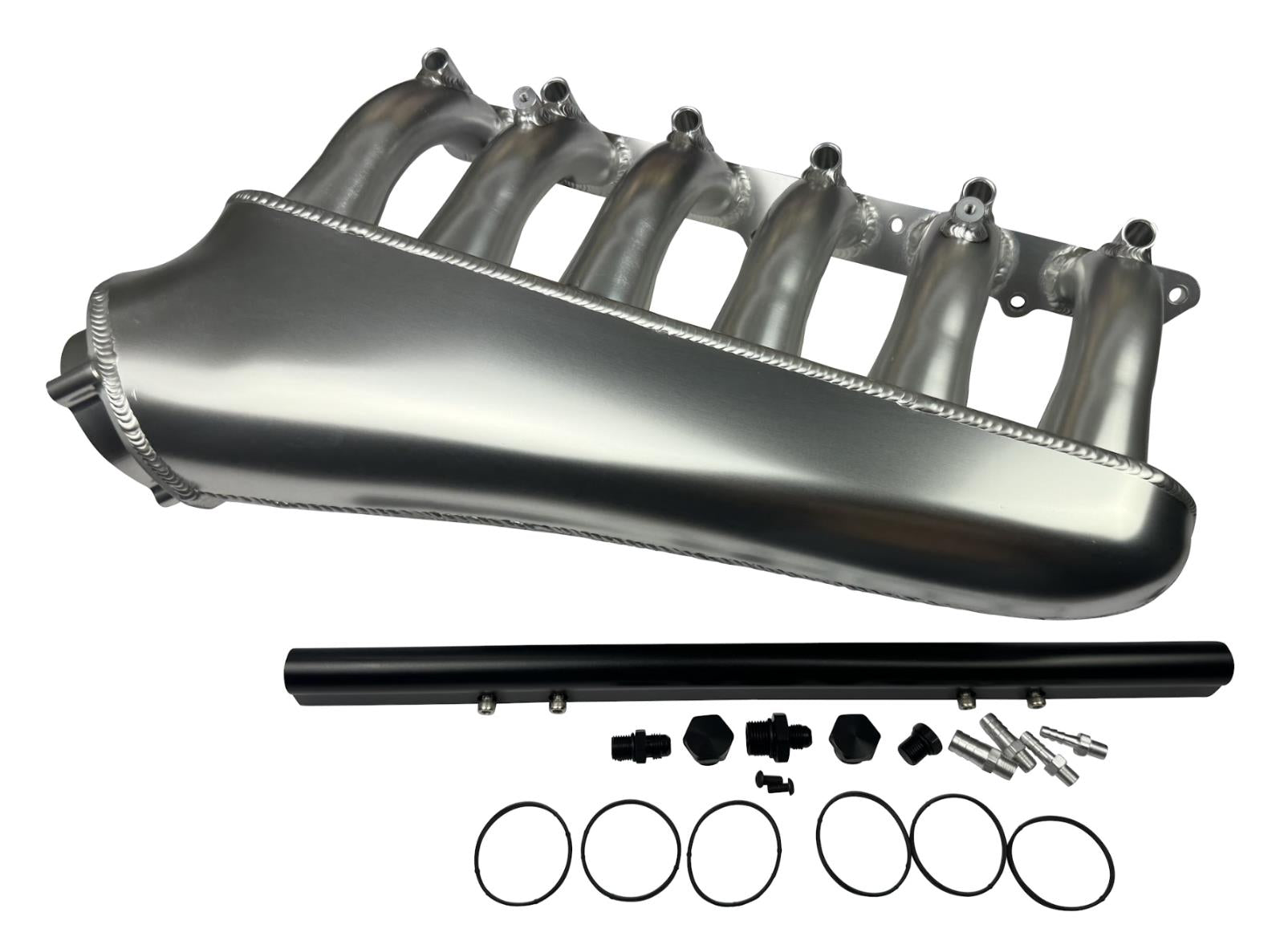 Front facing intake manifold fuel rail for BMW N54 3.0L engine, compatible with 135i, 535i, 335i, 335xi, Z4 by JackSpania Racing