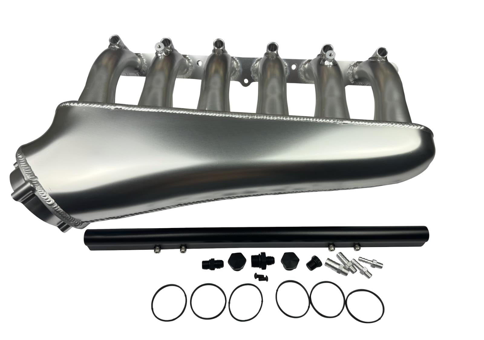 Front facing intake manifold fuel rail for BMW N54 3.0L engine, compatible with 135i, 535i, 335i, 335xi, Z4 by JackSpania Racing