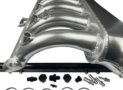 Front facing intake manifold fuel rail for BMW N54 3.0L engine, compatible with 135i, 335i, 535i, Z4 by JackSpania Racing