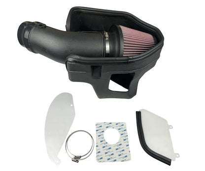 JackSpania Racing cold air intake kit for Dodge Hellcat Charger and Challenger 6.2L SRT engine, with filter, engine parts.