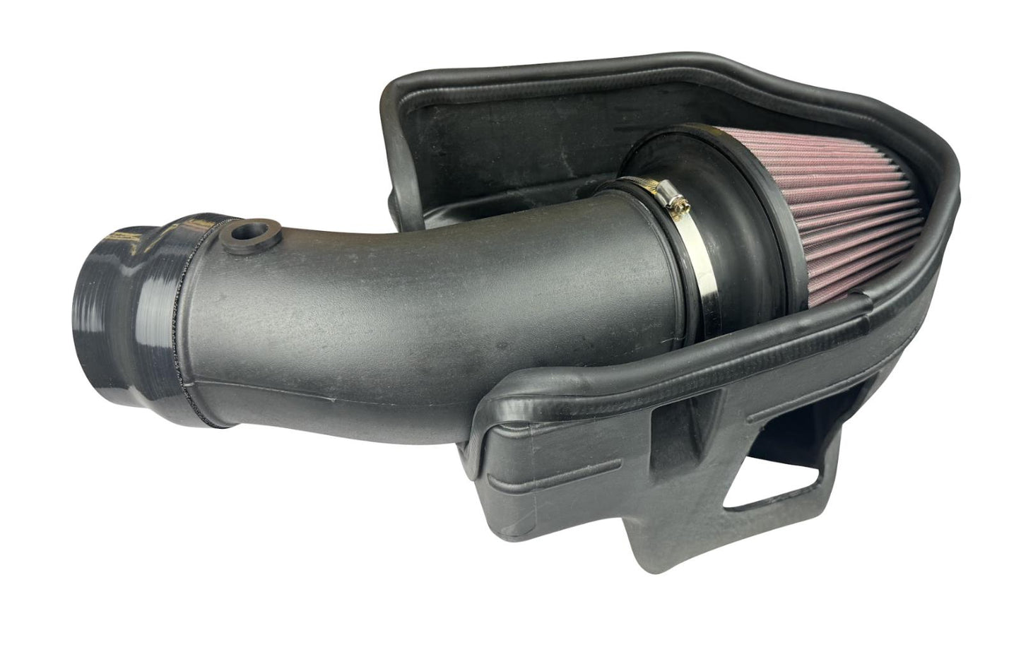 JackSpania Racing cold air intake kit for Dodge Hellcat Charger and Challenger 6.2L SRT engine, with filter and engine parts.