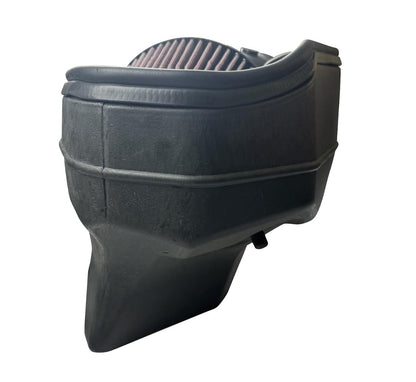 JackSpania Racing cold air intake kit for Dodge Hellcat Charger and Challenger 6.2L SRT engines, featuring filters and engine parts.