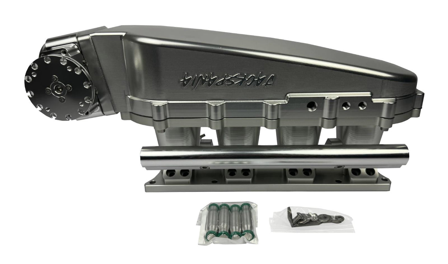 JackSpania Racing billet 90mm ultra side feed intake manifold kit for K-Series, B-Series, H-Series, EG, EK, DC2, RSX with 4 or 8 injectors