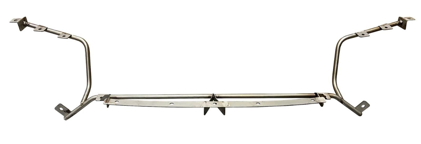 Stainless steel tubular upper radiator rad support for Honda Civic EG 92-95 Si by JackSpania Racing, exterior view showing mounting points.