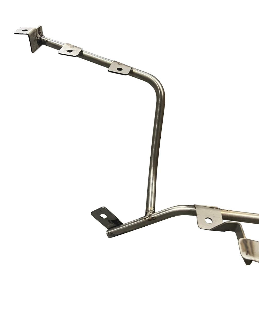 Stainless steel tubular upper radiator rad support for Honda Civic EG 92-95 Si, exterior view, by JackSpania Racing.