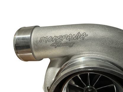 JackSpania Racing Turbo GT3584RS billet T4 turbine with .82 A/R, V-band, high-performance engine parts for turbocharging.