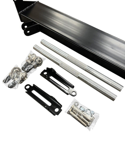 JackSpania Racing traction bar weight plate for Honda Civic 92-01 and Acura Integra EG EK DC suspension parts, shown on vehicle.