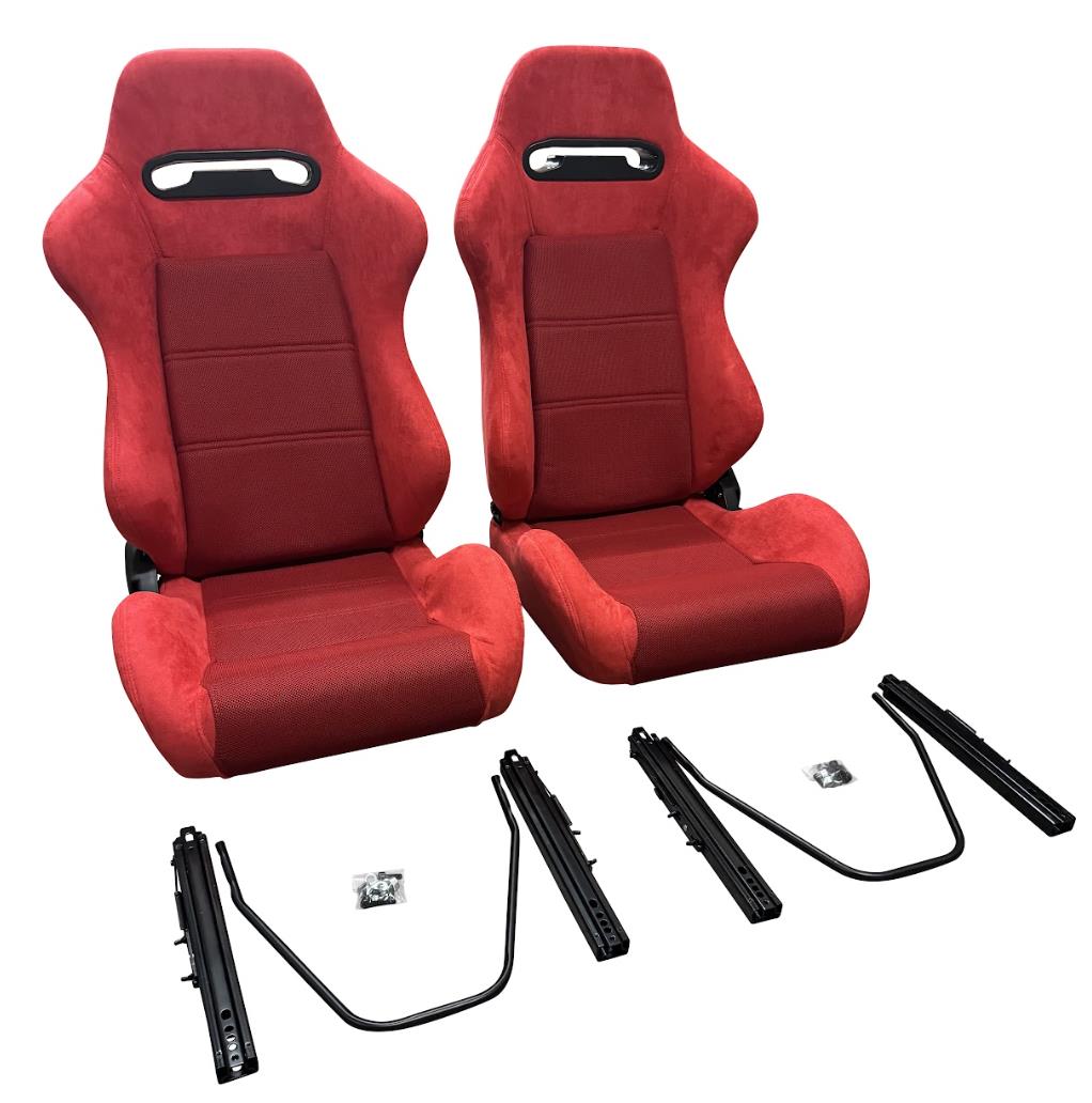 Reclinable slider seats for Recaro SR3 style, suitable for Civic, Integra, DC2, EK9, EK, EG, ITR, and CTR by JackSpania Racing.