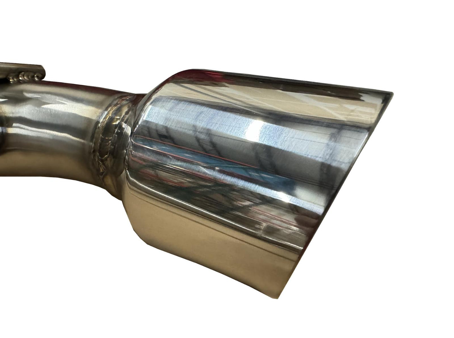Stainless steel axle back exhaust for Nissan 370Z Z34 2009-2021 by JackSpania Racing, showing polished exhaust tips and piping.