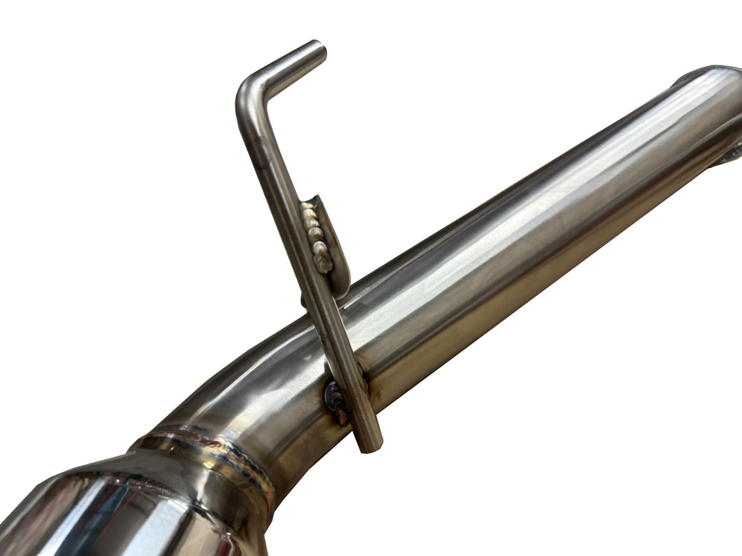 Stainless steel axle back exhaust for Nissan 370Z Z34 2009-2021 by JackSpania Racing, showing polished exhaust tips and piping.