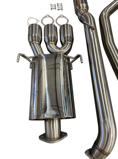 JackSpania Racing Tri Tip 3-inch CatBack exhaust for Honda Civic Si FK7 1.5T coupe, turbo, sporty exhaust system.